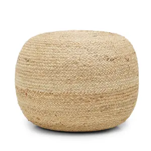 · REDEARTH · Jute Pouf Ottoman - Braided Pouffe Accent Sitting Footrest for Living Room, Bedroom, Nursery, kidsroom, Patio, Gym; 100% Jute