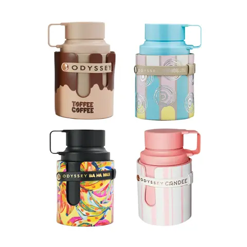 Armaf Odyssey Gourmand Fragrance Set - 4-Piece Unisex Eau de Parfum Bundle with Fresh Fruity & Aquatic Blend (Marshmallow, Ba Ha Mas, Candee, Toffee Coffee)