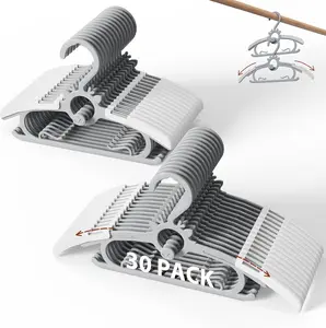 45g Ultra-Thick Baby Hangers, 11"-14" Extendable and Stackable for Space Saving, Non-Slip Plastic Baby Clothes Hangers for Closet, Infant, Kids, and Toddler Organiser Hanging