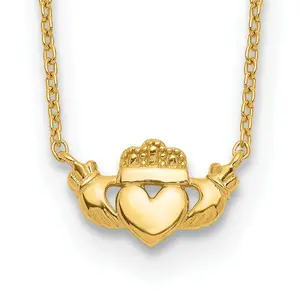14k Gold Claddagh Necklace