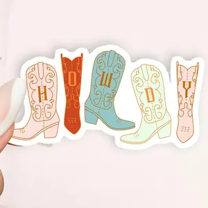 Cowboy Cowgirl Boots Sticker, Cowboy Sticker, Western Sticker, Vintage, Yee haw, Rodeo, Country, cute stickers, Stickers for Laptop, Water Bottle, Skateboard