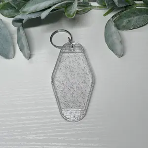 Clear Glitter | Motel Keychain Blank