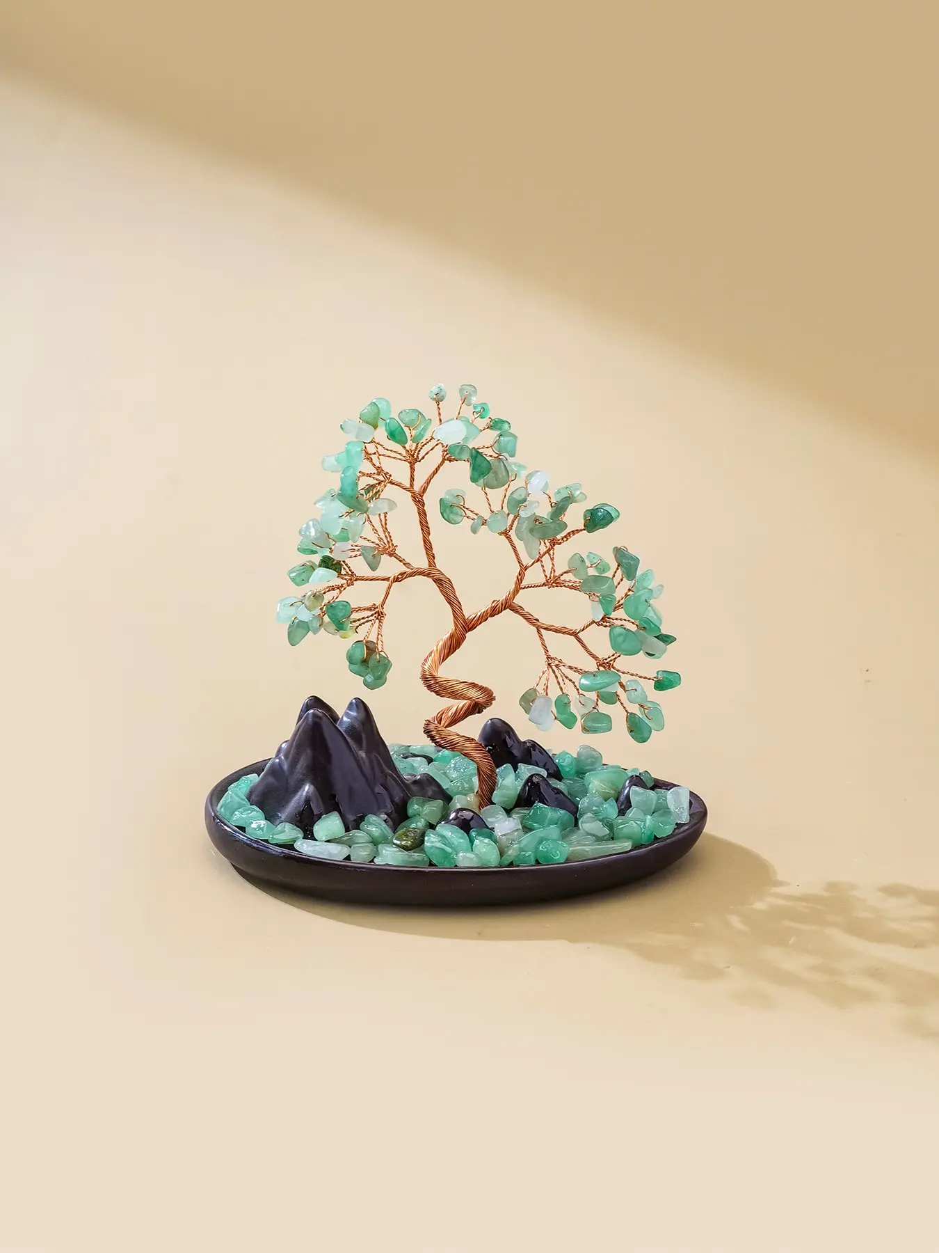 Natural Crystal Agate Tree, Handmade Crystal Potted Plant, Mountain Base, Ideal for Home and Desk Decor, Elegant Indoor Ornament