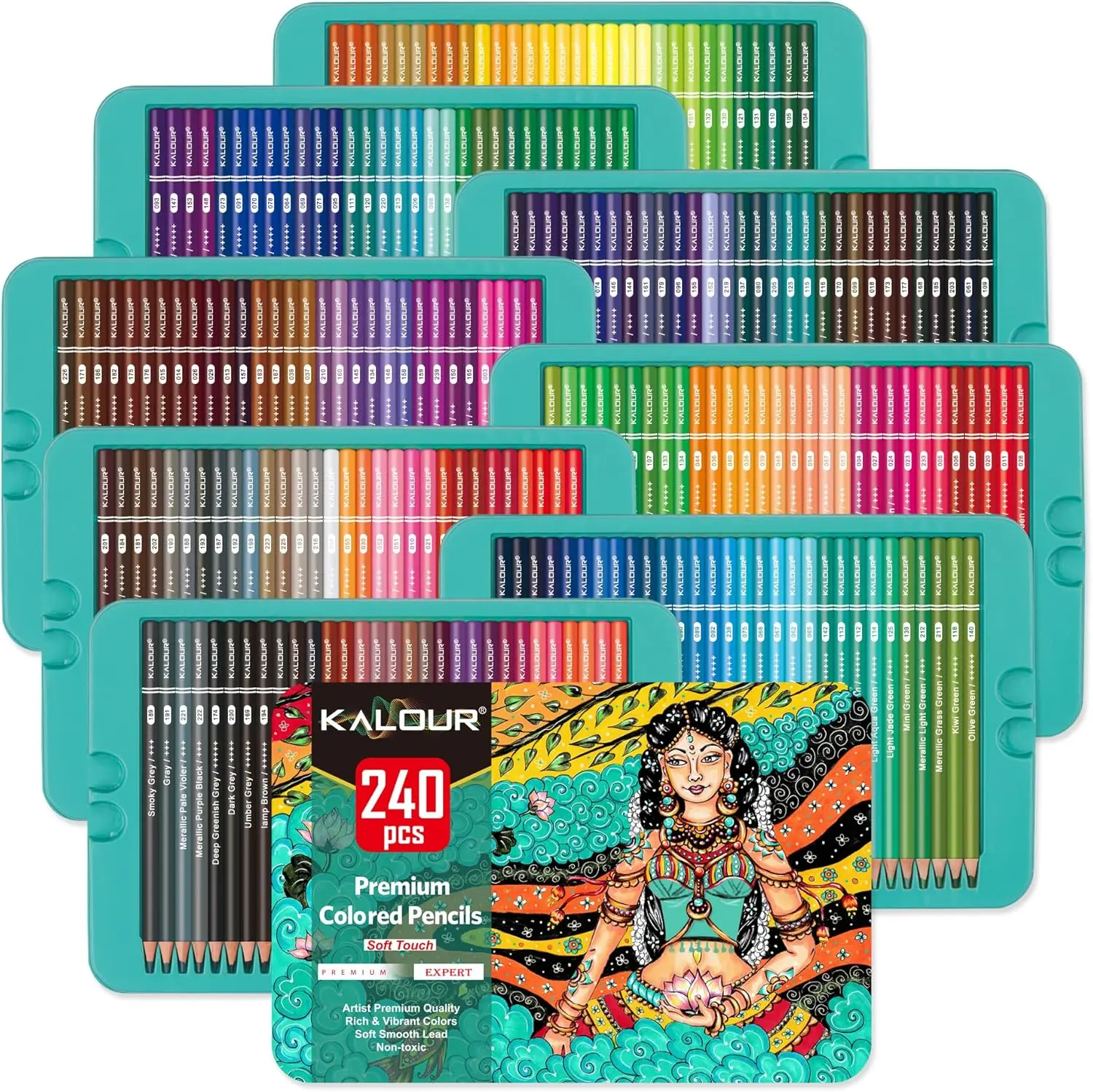 Professional Colored Pencils Set - 240 Colors Soft Core with Vibrant Pigment, Ideal for Drawing Sketching, Office Art Supplies for Artists Beginners