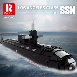 Reobrix Los Angeles Class SSN Building Block Model No33049 Nuclear Submarine Toy Bricks For Building Enthusiasts Collectible Decoration Hobby Assembly Toy Black Design