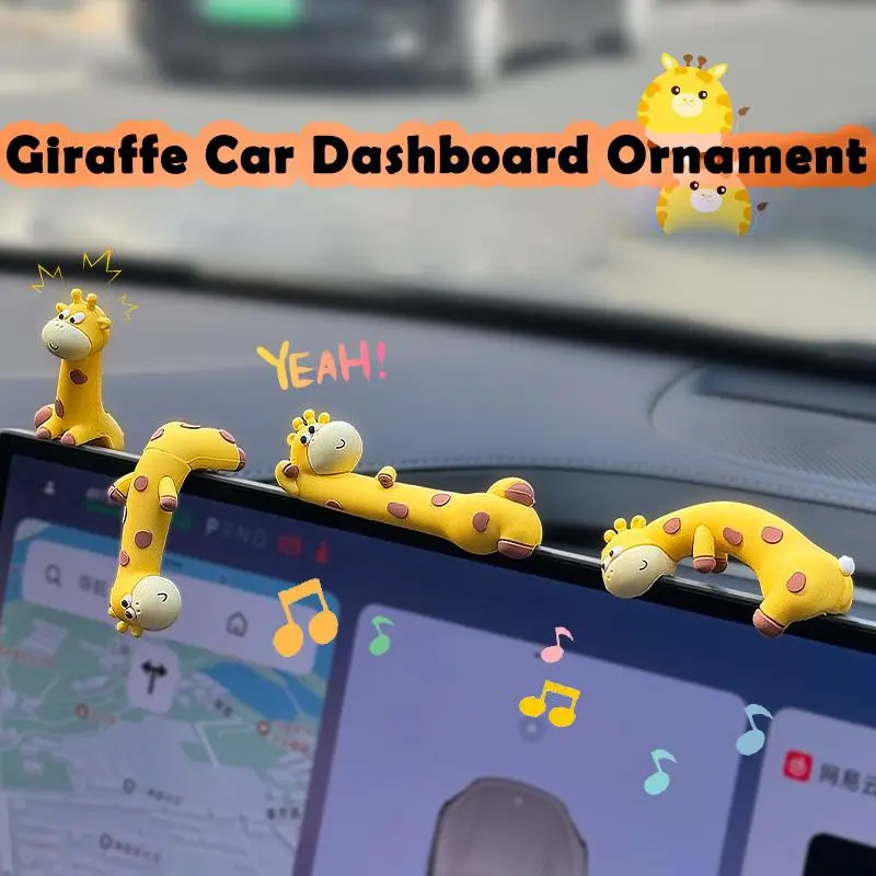 Giraffe Car Dashboard Decoration Ornament Car Decoration Office Computer Ornament