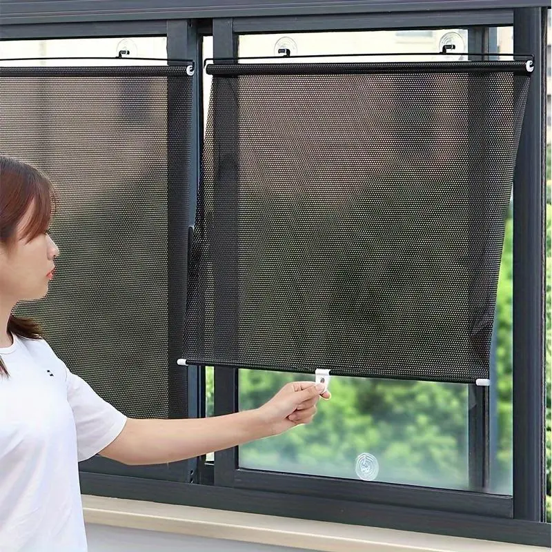 Suction Cup Design Roller Blind, No Drill Blackout Blinds, 1 Count Blackout Curtain, Heat Insulation Sunshade, Retractable Curtain for Kitchen, Balcony, Living Room