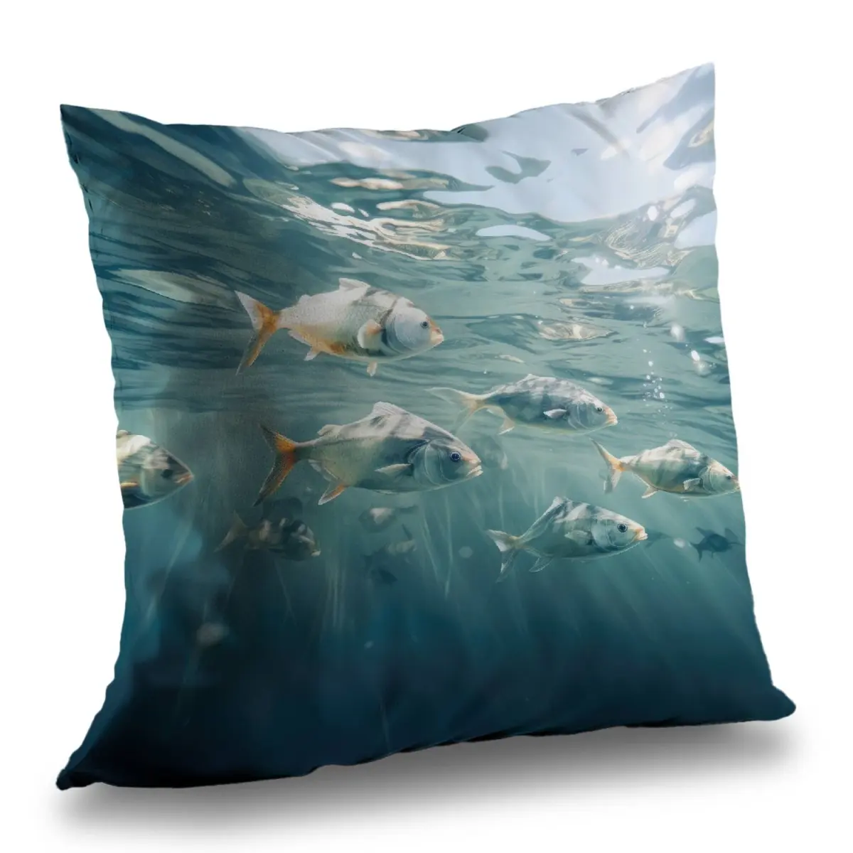 MWW C1PT16161NPS2F 16 x 16 in. Swimming Peacefully Turquoise Polyester Twill Throw Pillow - Home Decor