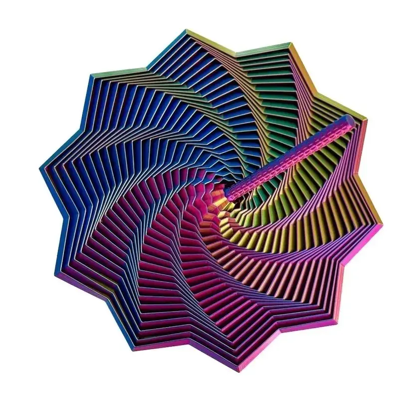 3D Printed Expandable Sensory Fidget Star, Handheld Spiral Whirling Toy, Hypnotic Visual & Soothing Sound, Sensory Stress Reliever, Stress Relieving Tool, Stress Relief for All Ages, Stress Relief Fidgets