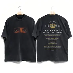 100% Cotton & Washed Vintage Casual Style T-Shirt Michael Jackson Dangerous World Tour 1992-93 Iconic Design For Music Lovers And Fans Perfect For Everyday Wear And Summer Season Ideal Gift For Michael Jackson Admirers And Pop Culture Enthusiasts