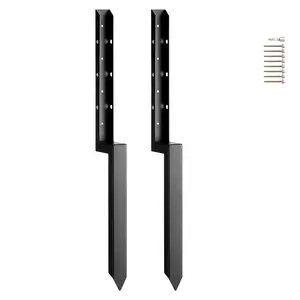 VEVOR Fence Post Anchor Repair Kit,  2 Pack Inner Diameter 2 x2 Inches Heavy Duty Steel Fence Post Support Stakes, Anchor Ground Spike for Repair Tilted, Broken Wood Fence Post