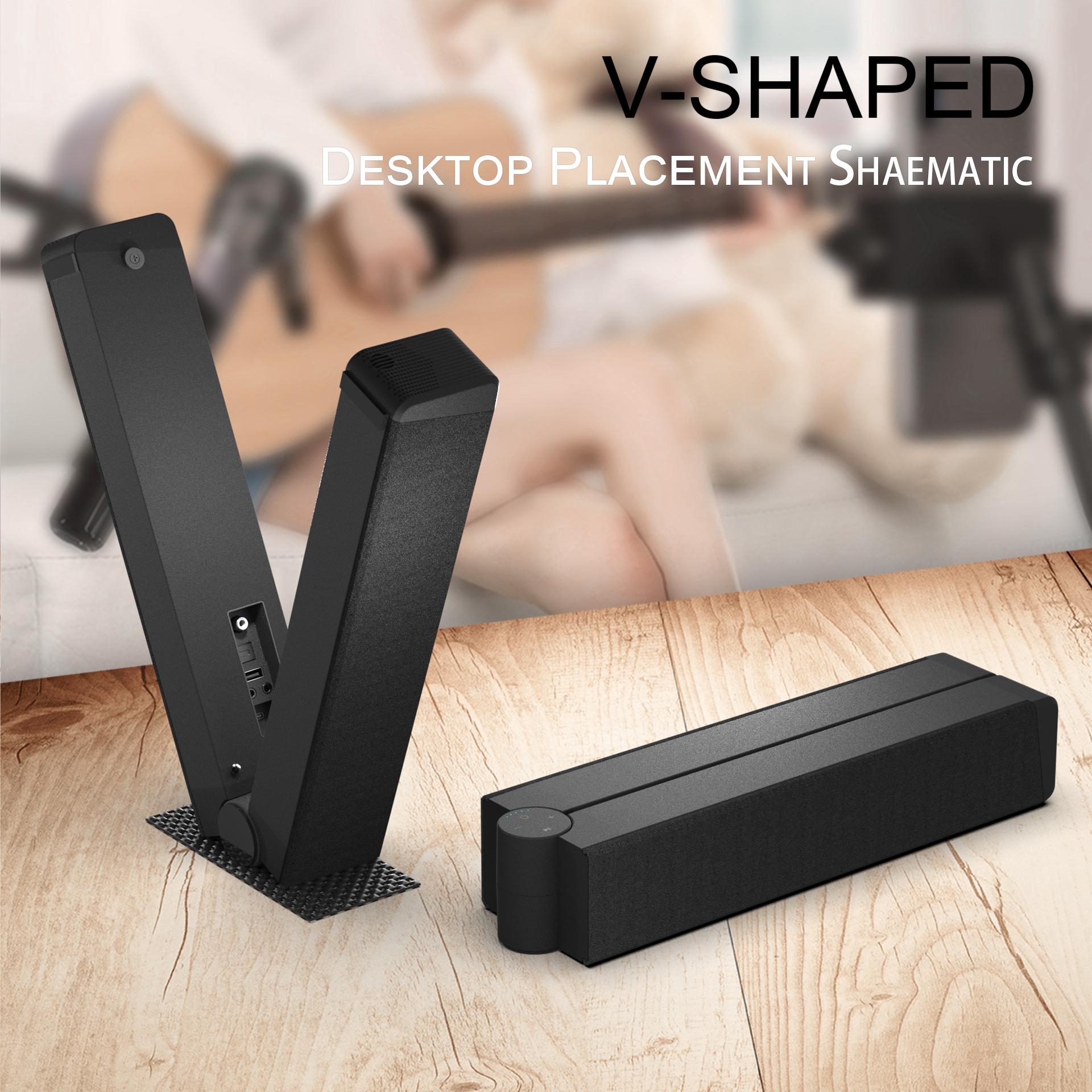 Foldable Sound Bars For TV Speaker, Bluetooth 5.1, Opt, Coaxial, USB, AUX Inputs, Projector TV Sound Bar, PC, Home Theater, 3D Surround Sound System - 26.8 Inch