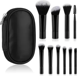 10 in 1  Travel Makeup Brush Set, Mini Make Up Brushes with Storage Bag Portable Synthetic Brushes Suitable for Brushing Eyelashes, Foundation Eye Shadow Contour Blush Concealer