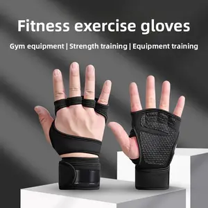 Wrist guards, fitness gloves,  equipment training, barbells, weight lifting, anti-skid and anti-cocooning exercise, half-exposed fingers, spring and autumn, suitable for - gym training, dumbbells, running, mountain bike riding, camping
