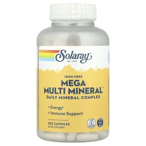 Solaray Mega Multi Mineral™, Iron Free, 200 Capsules