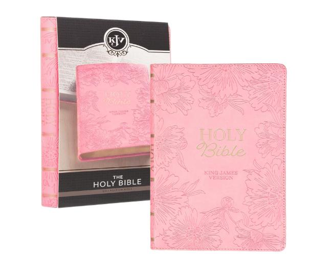 KJV Holy Bible, Gift Edition King James Version, Faux Leather Flexible Cover, Blossom Pink Floral (KJV Gift Editions) Imitation Leather