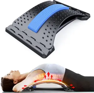 3-Level Adjustable Back Stretcher for Lower Back Pain Relief, Lumbar Decompression & Spine Massager for Scoliosis and Back Cracking