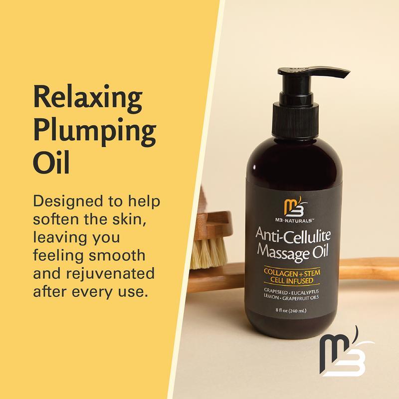 M3 Naturals Cellulite Massage Oil 8oz - Smooth the Appearance of Cellulite - Body Care & Skin Care Massage Oil - Topical Collagen and Plant Stem Cell Body Oil to Restore Texture and Elasticity - Soothing Body Oil M3 Naturals Cellulite Massage Oil 8oz - Smooth the Appearance of Cellulite - Body Care & Skin Care Massage Oil - Topical Collagen and Plant Stem Cell Body Oil to Restore Texture and Elasticity - Soothing Body Oil