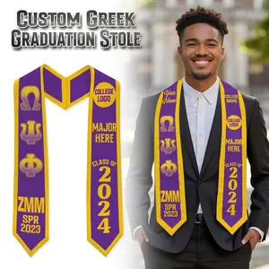 Omega Psi Phi Graduation Stole Custom Logo Name School Details, Class of 2026 Fraternity Sash, Unique Gift for Ceremony Wear