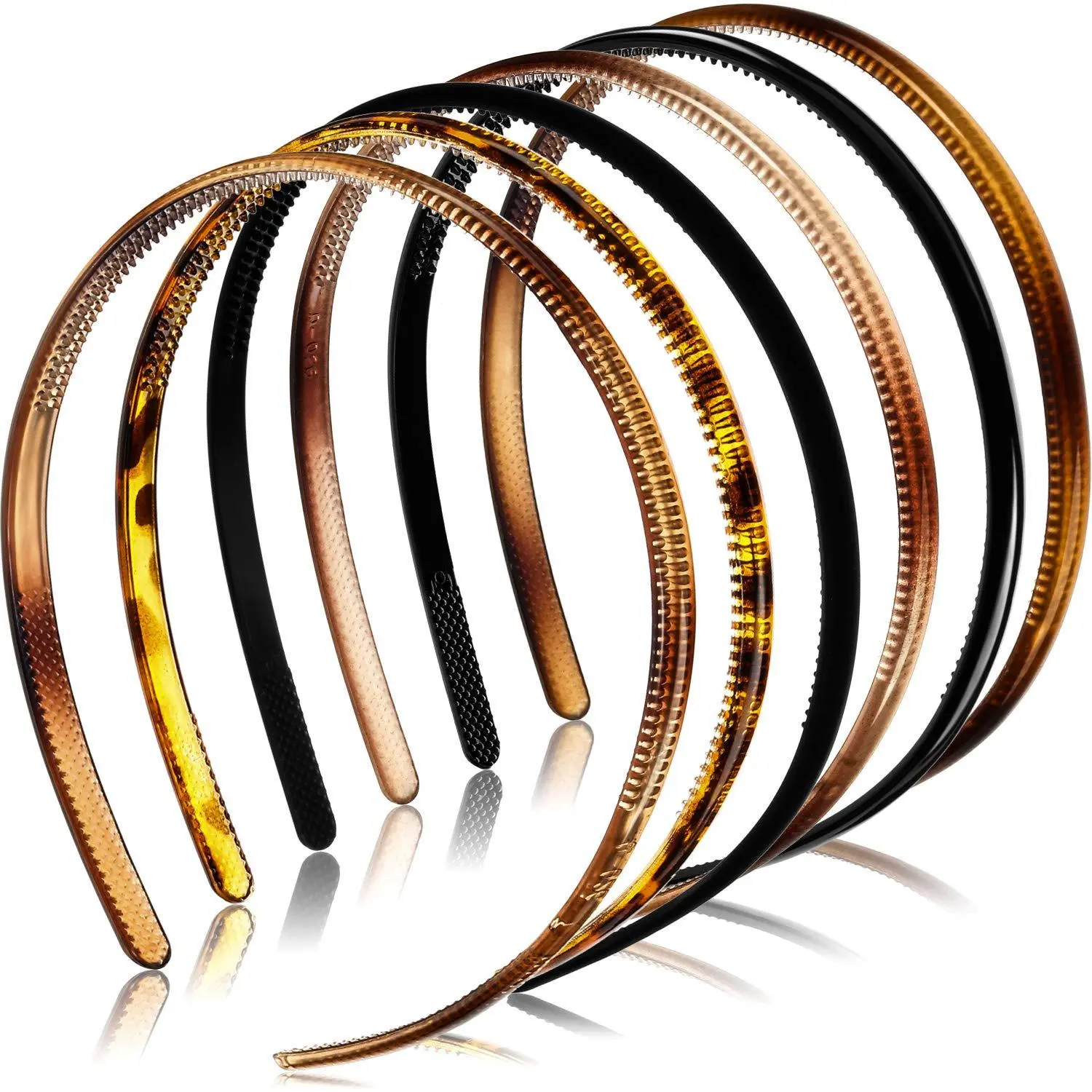 6pcs/set Female Thin Plastic Non-slip Headbands, Fashion Hair Accessories for Women and Girls