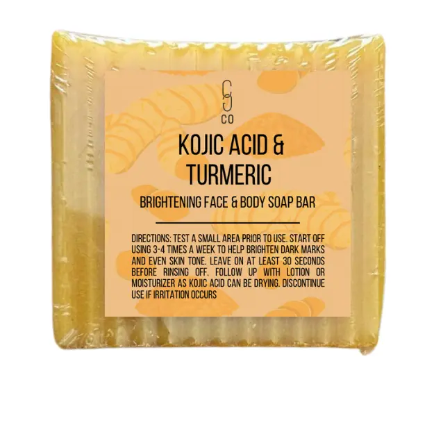 CGCO Kojic Acid & Turmeric Brightening Bar Handmade Soap for Acne Spots - Silky Smooth Skin Face & Body Care