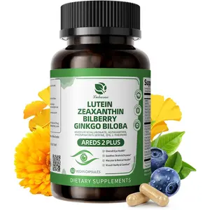 Lutein and Zeaxanthin Supplements - Advanced AREDS 2 Eye Vitamins - Bilberry Supplement for Eyes, with Astaxanthin, Ginkgo Biloba, Sodium Hyaluronate - for Eye Health & Brain Support, 60 Capsules