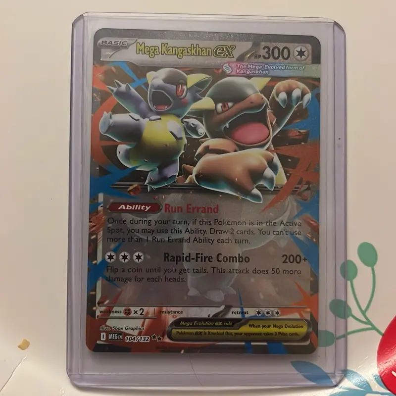 Mega Kangaskhan EX 104/132 Pokemon Trading Card with Run Errand Ability and Rapid-Fire Combo Attack
