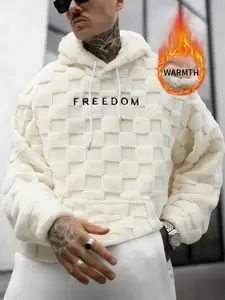 Unisex Couple Matching Y2K Style Freedom Letter Print Hoodie, Fall & Winter Fleece Lined Pullover, Casual Streetwear, Vintage Fashion