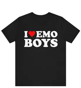 I Love Emo Boys T-Shirt, I Heart Emo Boys Tee Shirt ,Emo Boys Shirt, Emo Gift, Gift for Emo Girls, I Love Emo T-shirt