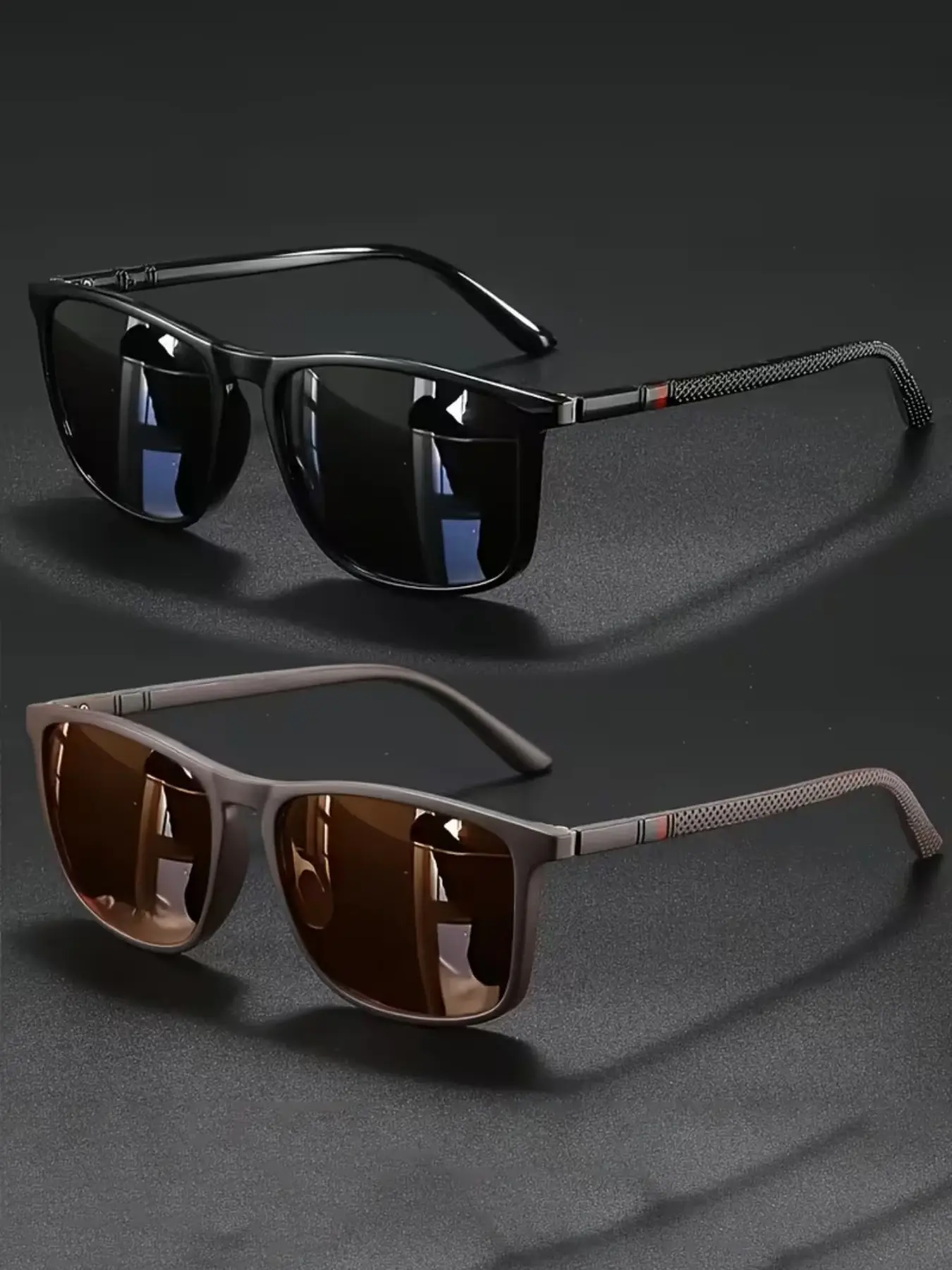 Men's Polarized Sunglasses, Uv400 Protection, Sun Protective Eyewear, Vintage Square Frame, Driving/fishing/sports, Sporty Sunglasses, Anti-Glare, Durable Tr90 Material, Sunglasses For Sports, Summer Sports Sunglasses