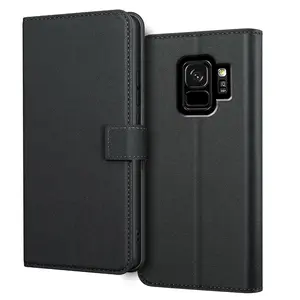 For Samsung Galaxy S9 / S9+ / S9 Plus Case With Kickstand PU Leather Card Slot Black Wallet Flip Protective Phone Case Cover