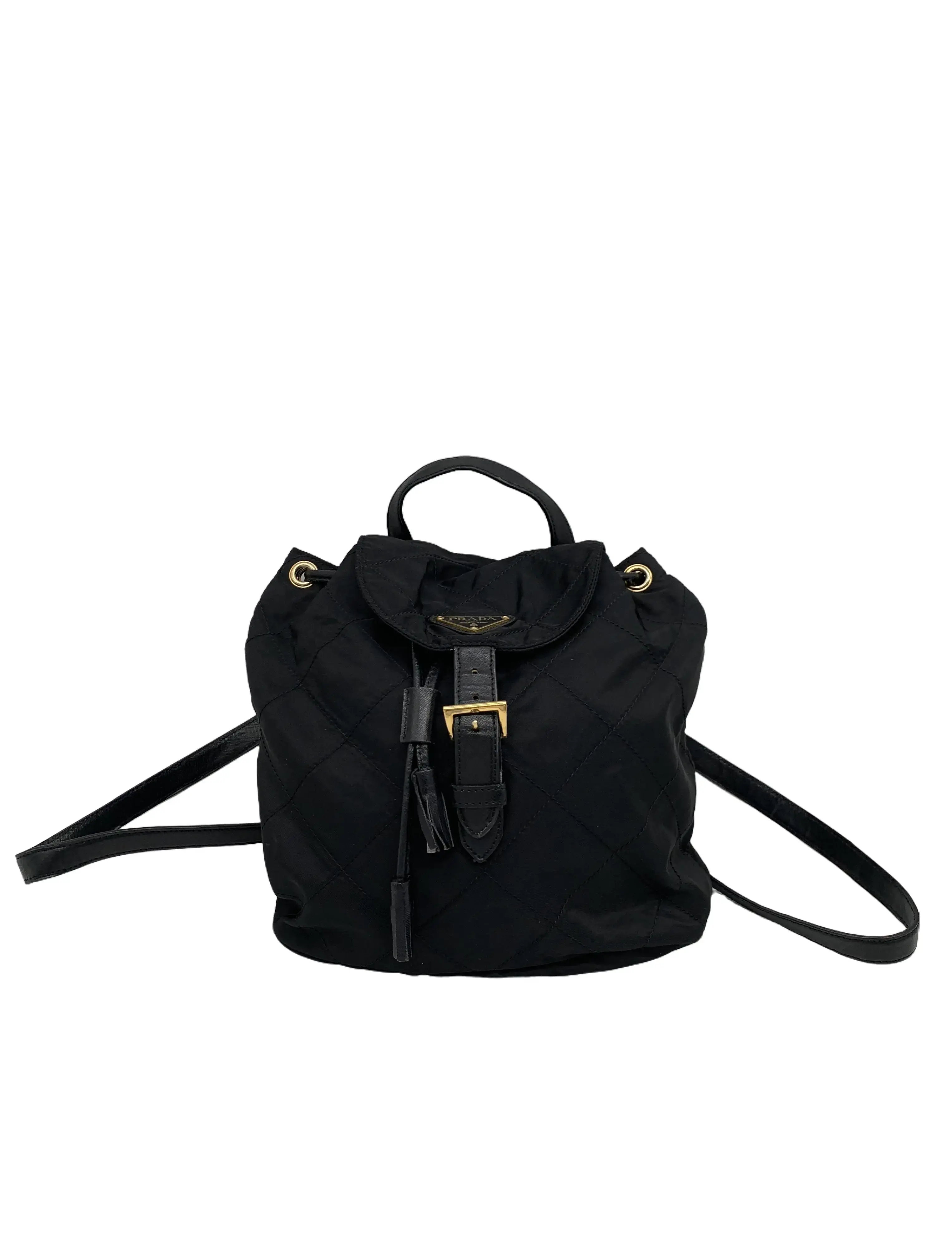 Pre-owned PRADA Quilted Nylon Drawstring Backpack/wj11104535/4535