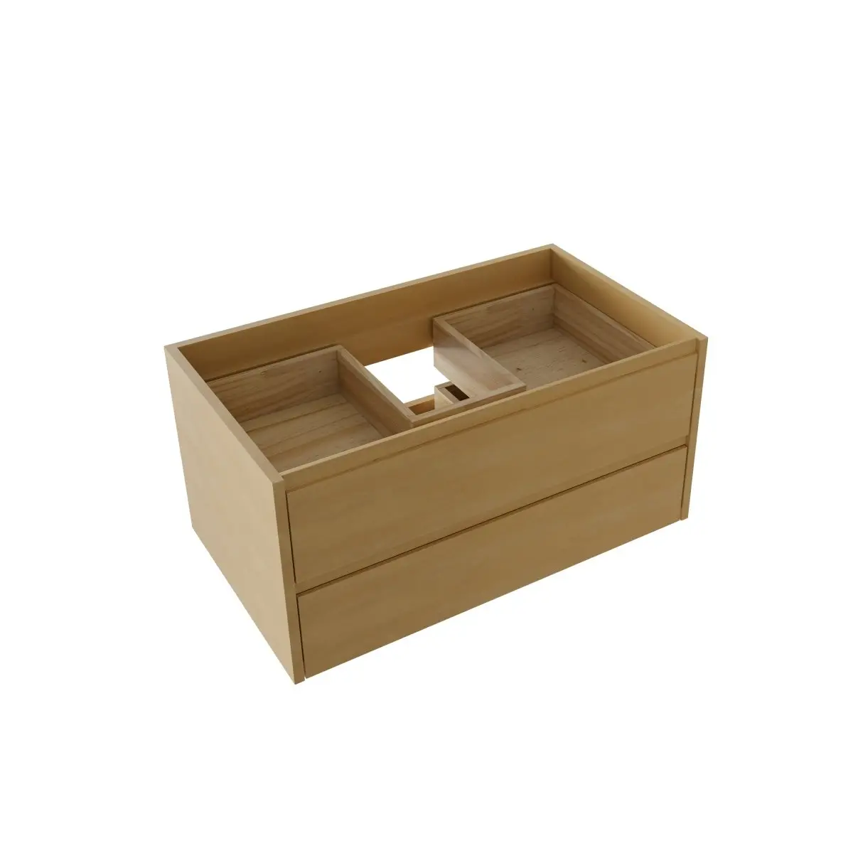Sleek 36" Modern Floating Maple Wood Bathroom Vanity 36 with Lights