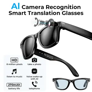 Smart Camera Glasses with 8MP Photochromic Lenses | Hands-Free Photo & Video Capture | Real-Time Translation in 160 Languages | AI Q&A with Touchscreen Controls | UV Protection for Outdoor Adventures | The Ultimate Gift for Explorers