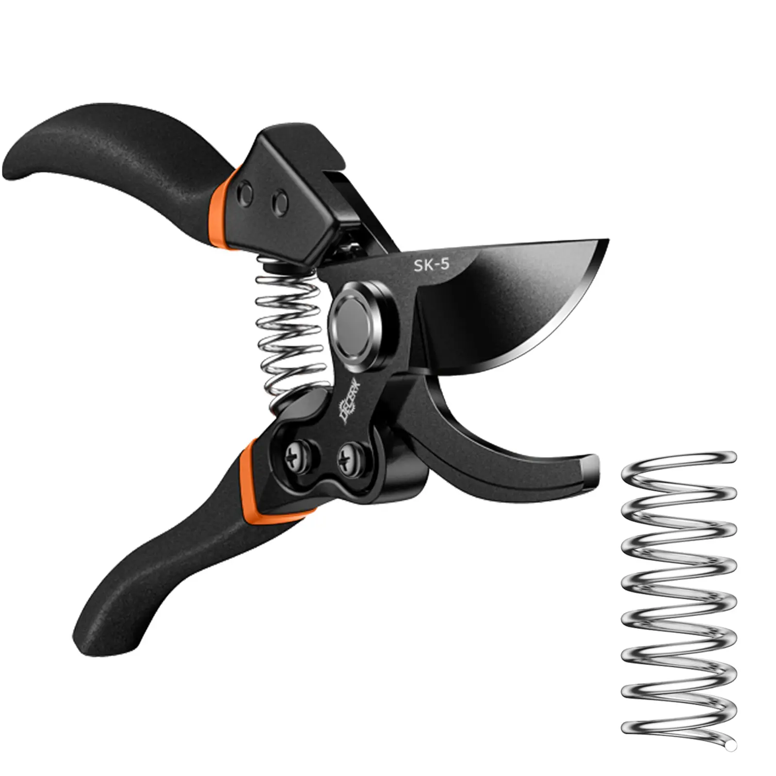 DECERK Pruning Shears for Garden 8.5" Professional Bypass Gardening Scissors & Clippers, Super Sharp SK5 Blade, Ergonomic Handle Heavy Duty Hand Held