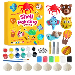 Sea Shell Painting Art Set DIY Handmade Coloring Kit Creative Crafts Material Parent-child Activity Stress Relief Toy Festival Gift for Kids
