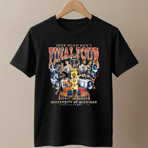 Michigan Final Four 2026 Basketball T-Shirt, College Fan Tee Game Day Graphic, Hoops Apparel Shirt, March Tournament Outfit, Trendy Unisex Casual Streetwear