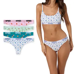 PSD Womens Fruity Thong 4 Pack Boxed Gift Set - Comfortable, Breathable, Premium Modal Fabric