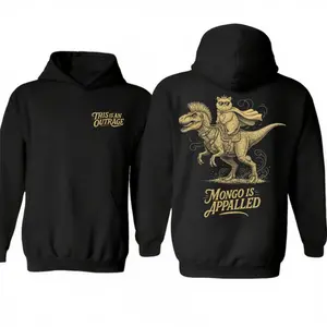 Donut And Mongo Two Sides Hoodie, This Is An Outrage, Mongo Is Appalled, Dungeon Crawler Carl Shirt, Fantasy Book Gift, Unisex Sweater Pullover Tee