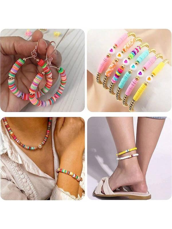 13000pcs/10600pcs/8800pcs/6000pcs/5100pcs/3500pcs/2400pcs/2000pcs Clay Bead Bracelet Making Kit For Beginners, College Friendship Letter Beads Kit, Includes Pendants And Elastic Cord, DIY Alphabet Beads Bracelet Kit, Party Gift