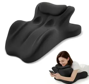 Ergonomic Memory Foam Wedge Pillow, 27° Contoured Support Cushion for Back Neck Lumbar, Multi-Position Comfort Pillow, Perfect Party Gift for Family Friends (Black)