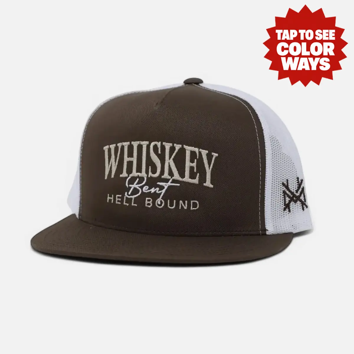 Whiskey Bent Hell Bound Embroidered Trucker Hat Snapback Adjustable (Up To Size 8 Head) Whiskey Bent Hell Bound Embroidered Trucker Hat Snapback Adjustable (Up To Size 8 Head)