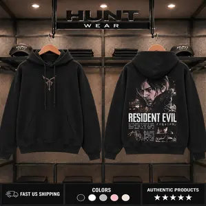 Resident Evil Leon Kennedy Requiem Vintage Hoodie, Raccoon City Survivor Graphic T-Shirt, Biohazard 4 Remake Streetwear, Acid Wash Mineral Oversized Sweatshirt, DSO Agent Aesthetic, Gamer Fan Gift, Unisex Cotton Apparel