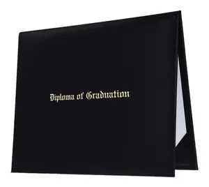 Black Imprinted Diploma Cover - High School Diploma Covers