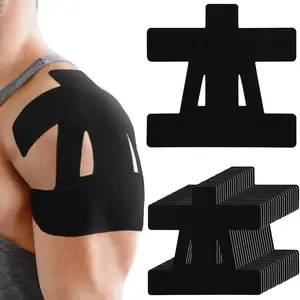 10 Count,Kinesiology Tape for Shoulder Pain Relief Pre Cut Sports Waterproof Breathable Enhance Elastic Kinesiology Athletic Tape for Shoulder Support and Muscle Sports(Black),Boxing Wrap