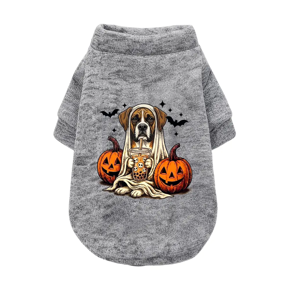 Comfort Colors Dog Shirt: 50+ Breeds Available - Custom Ghost & Boba Tea Halloween Tee