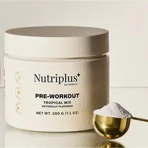 Nutriplus+ Pre-Workout Tropical Mix 200g by FARMASI Boost Endurance Enhance Blood Flow Sharpen Focus Clean Sustained Energy Fitness Supplement