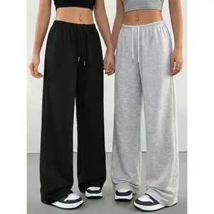 [ Summer Atmosphere ] Women's drooping ice silk wide leg high waist drawstring casual pants, summer fashion, trend, breathable skin friendly lazy style women's versatile casual pants