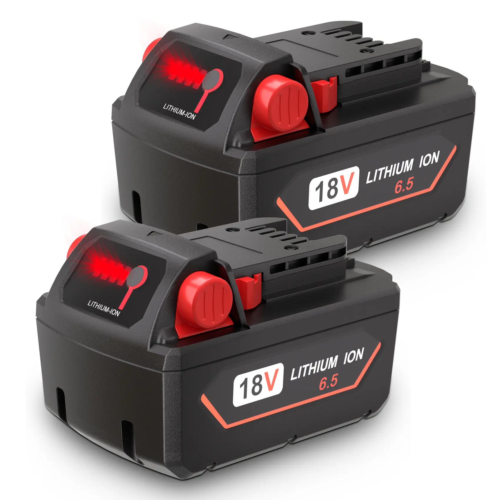 2 Packs 6.5Ah Replacement Milwaukee M-18 High Output Batteries, Compatible WithMilwaukee Batteries 48-11-181248-11-1850 48-11-1852 48-11-1862 For Cordless Power ToolBatteries