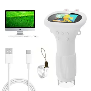 Teenager Lps Handheld Mini Microscope, Portable Biological Exploration Educational Toy, Christmas Gift, Focus & Brightness Functions, Winter Edition